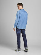 JACK & JONES Clark 278 Straight Leg Jeans BLUE back view