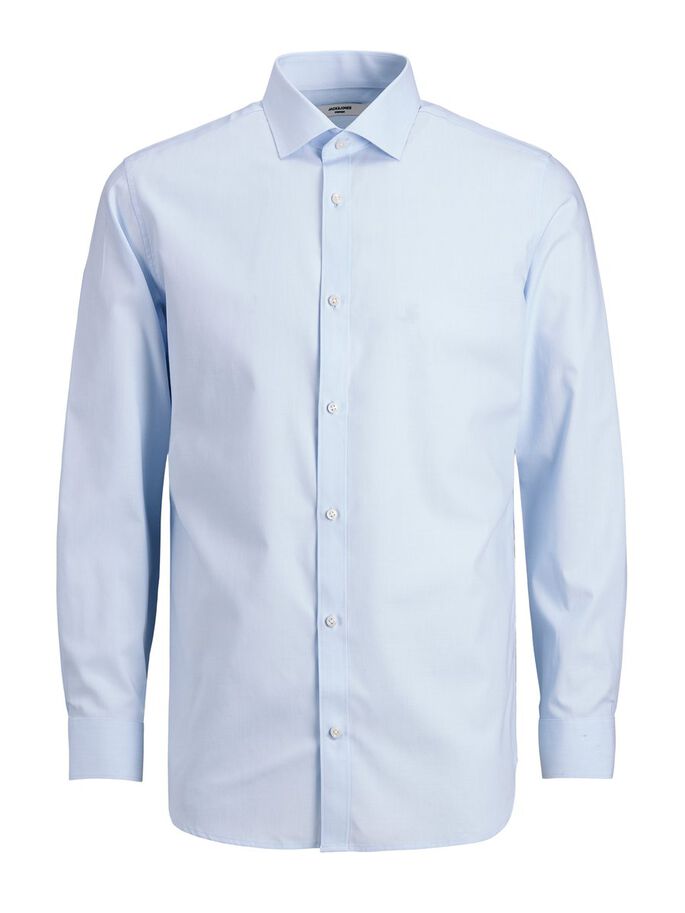 Men's Slim Fit Royal Shirt Long Sleeve/Blue/Cashmere Blue-Ghost Front View