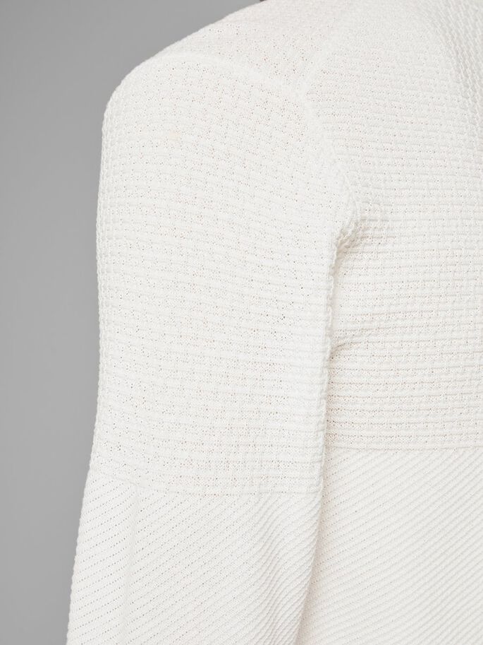 JACK JONES PREMIUM Camp Structure Crew Knit Grey side view