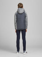 Jack Jones Youths Multi Quilted Jacket Juniors Navy Blazer model front view
