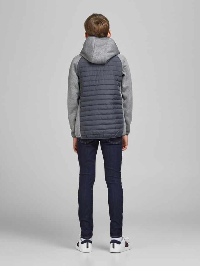 Jack Jones Youths Multi Quilted Jacket Juniors Navy Blazer model front view