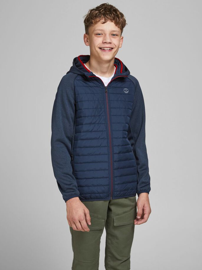 Jack Jones Youths Multi Quilted Jacket Juniors Grey Melange detail view