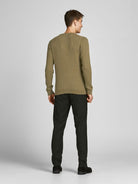 JACK JONES PREMIUM Winter Cable Crew Knit Cowhide close up view