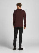JACK JONES PREMIUM Winter Cable Crew Knit Capers flat front view
