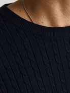 JACK JONES PREMIUM Winter Cable Crew Knit Cowhide side view
