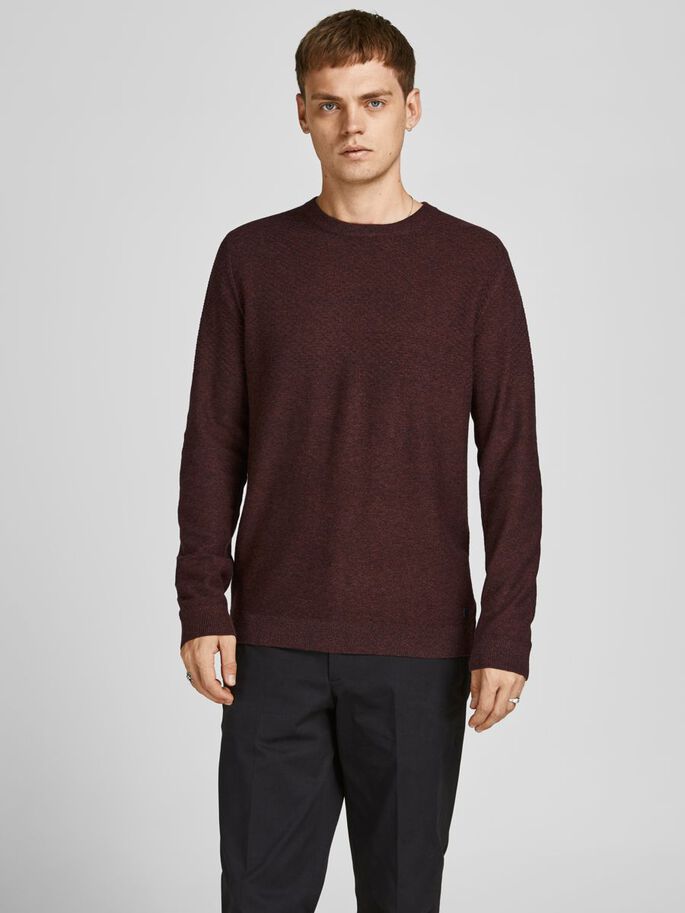 Men's Cowhide red Structure Crew Knit