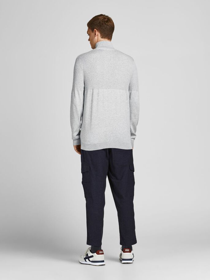 Men's Cool Grey Winter Structure Knit 1/2 Zip-Back View