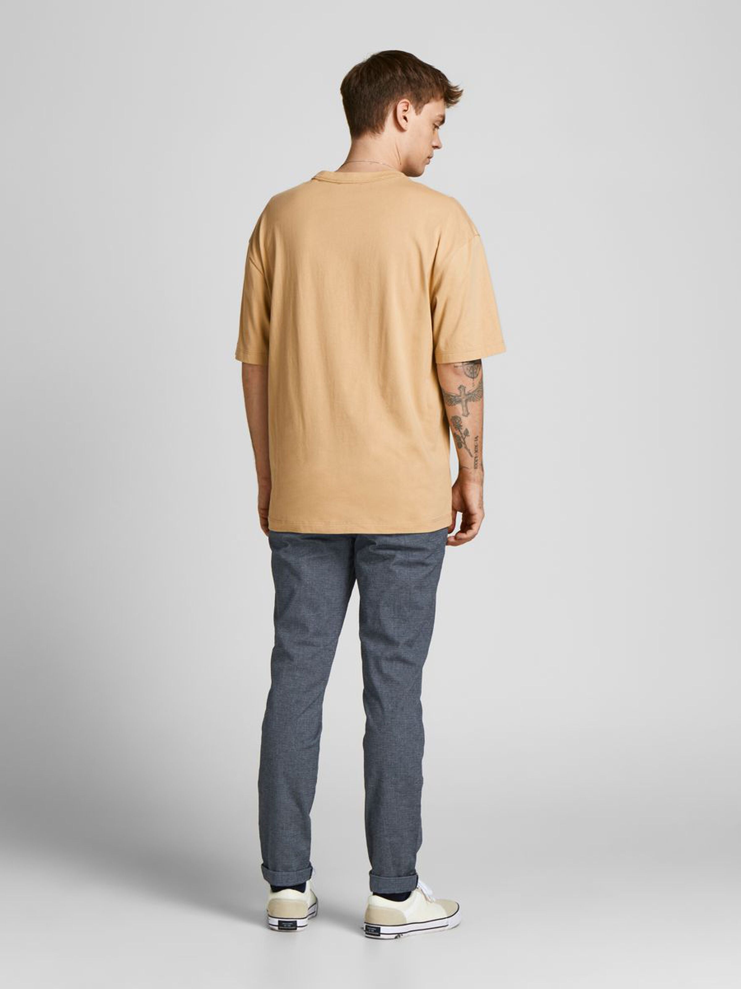 JACK JONES PREMIUM Marco Fury Faded Denim Chinos Faded Denim model front view