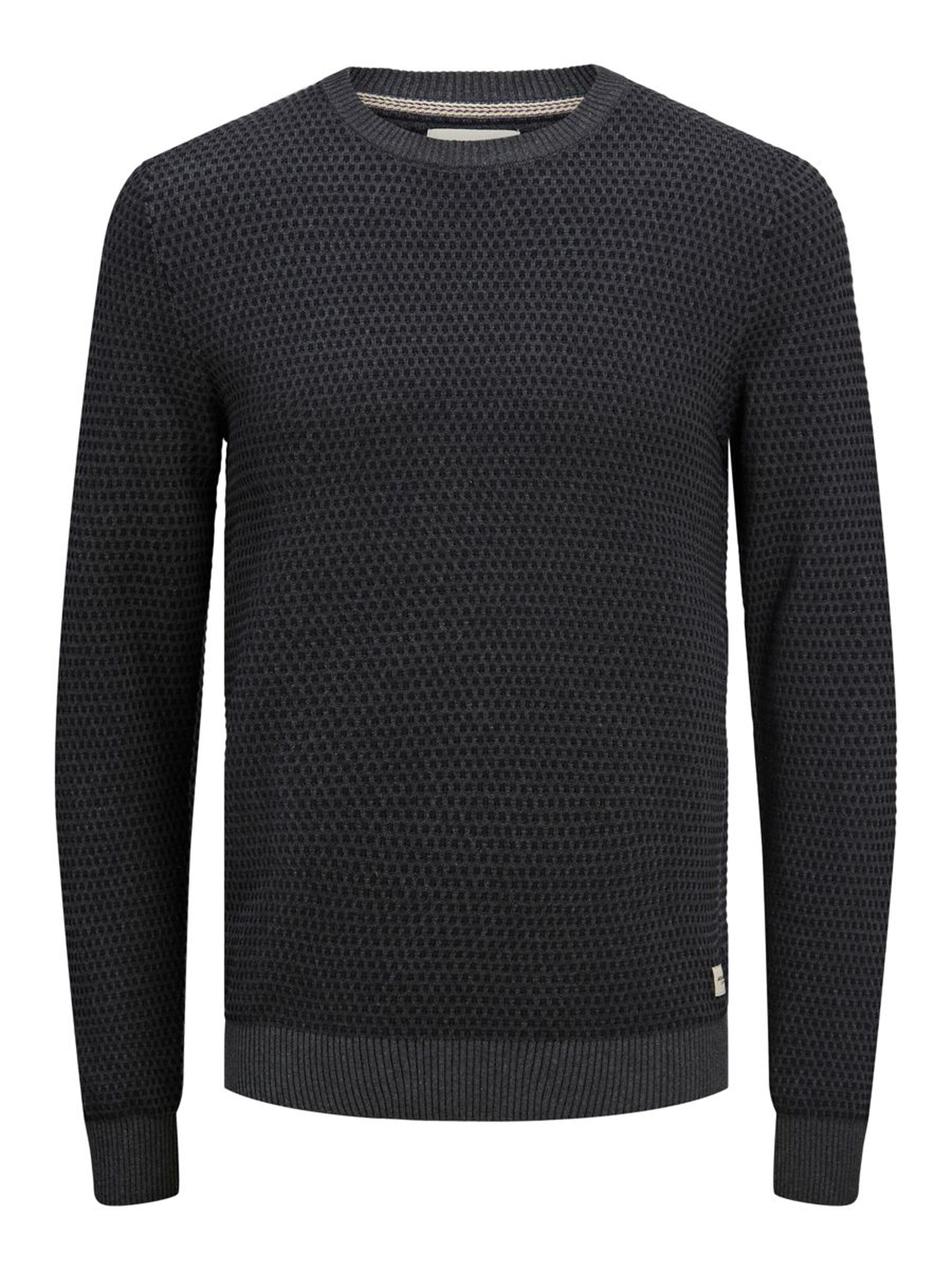 JACK & JONES Atlas Knit Crew Neck Dark Grey Melange Dark Grey Melange detail view