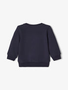 NAME IT Glittery Print Belinda Sweatshirt NAVY model front view