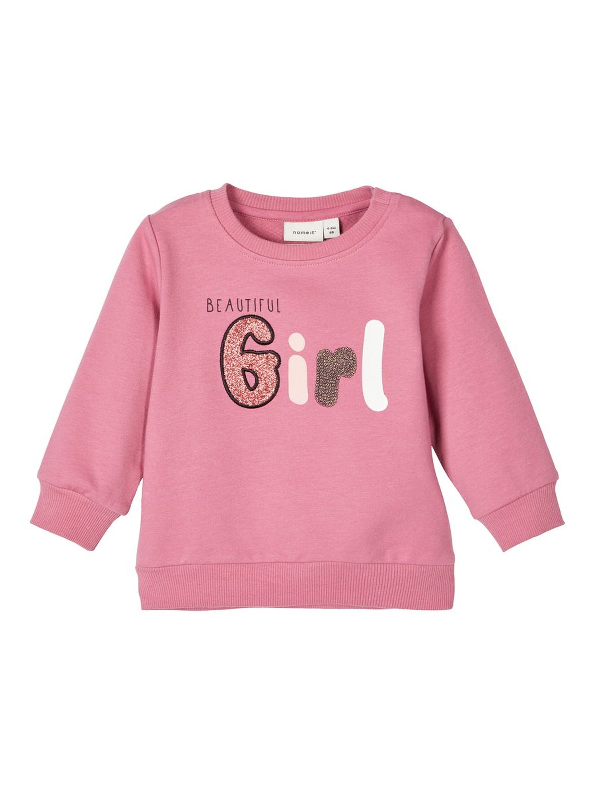 NAME IT Glittery Print Belinda Sweatshirt NAVY detail view