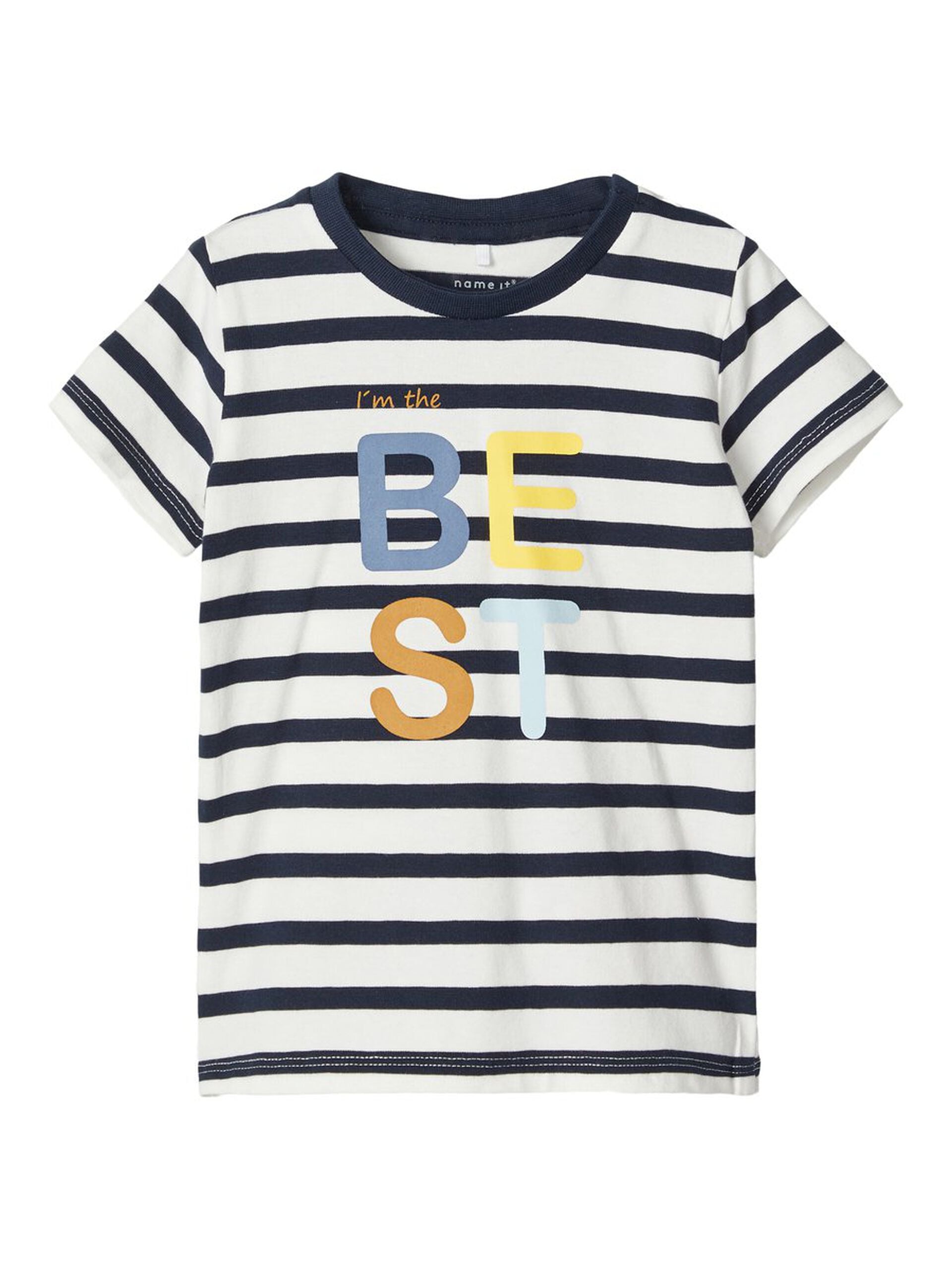 NAME IT Striped Fefo Tee Navy front view