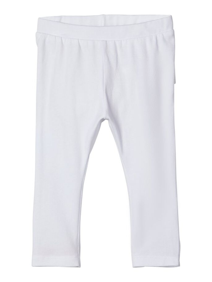 NAME IT Ruffle Leggings WHITE front view