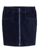 NAME IT Othilde Corduroy Sweat Skirt Navy front view