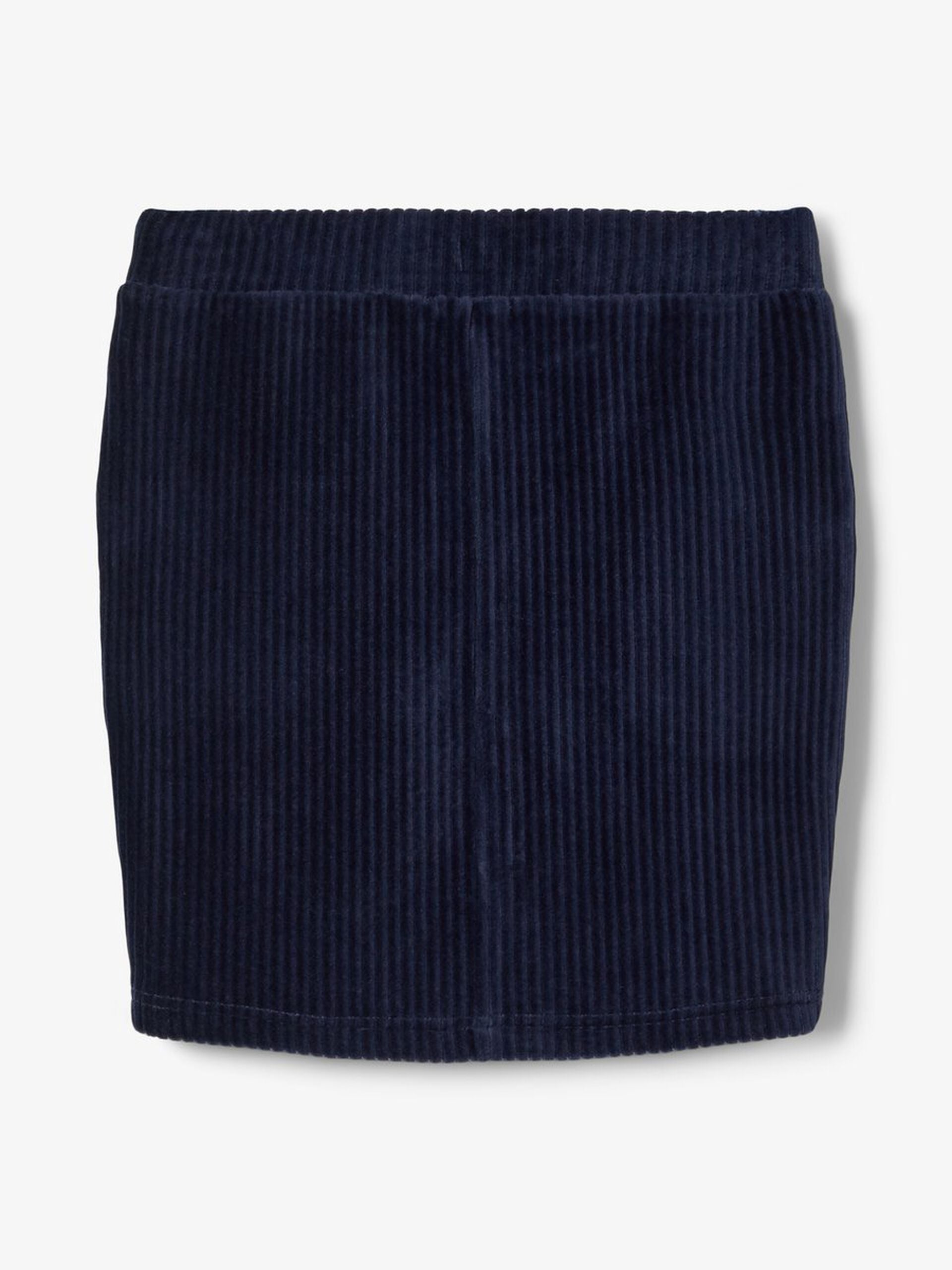 NAME IT Othilde Corduroy Sweat Skirt Navy model front view