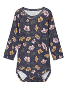 NAME IT Sabbie Floral Print Body Navy front view
