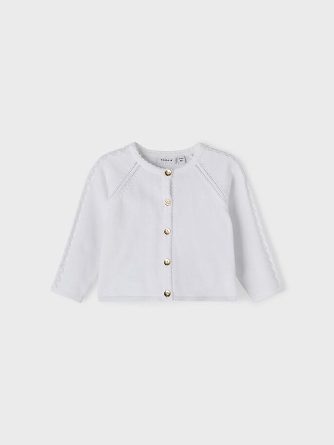NAME IT Hilia LS Short Knit cardigan White front view