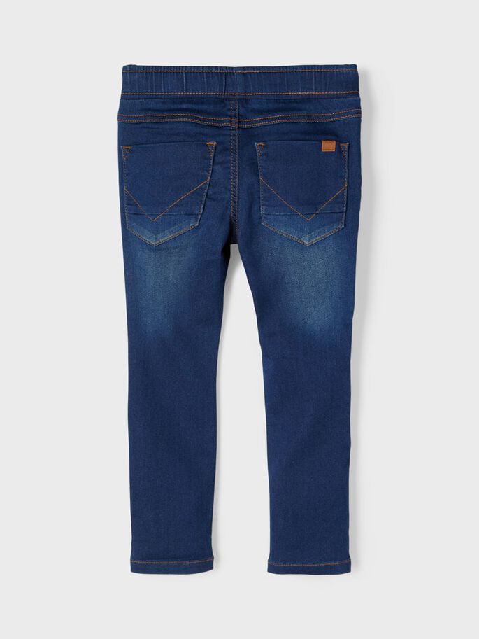 NAME IT Robin Thayers Regular Fit Sweat Pant Dark Blue Denim model front view