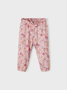 NAME IT Love Floral NB Pant Pink Flower front view