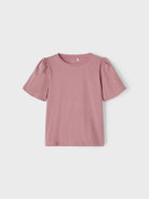 NAME IT Fira Short Sleeve Top nostalgia rose model front view