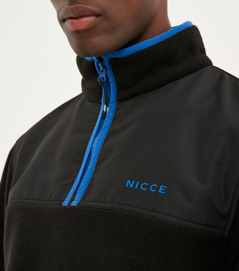 Men's Westpoint Fleece Black/Royal Blue - 1/4 Zip-Logo View