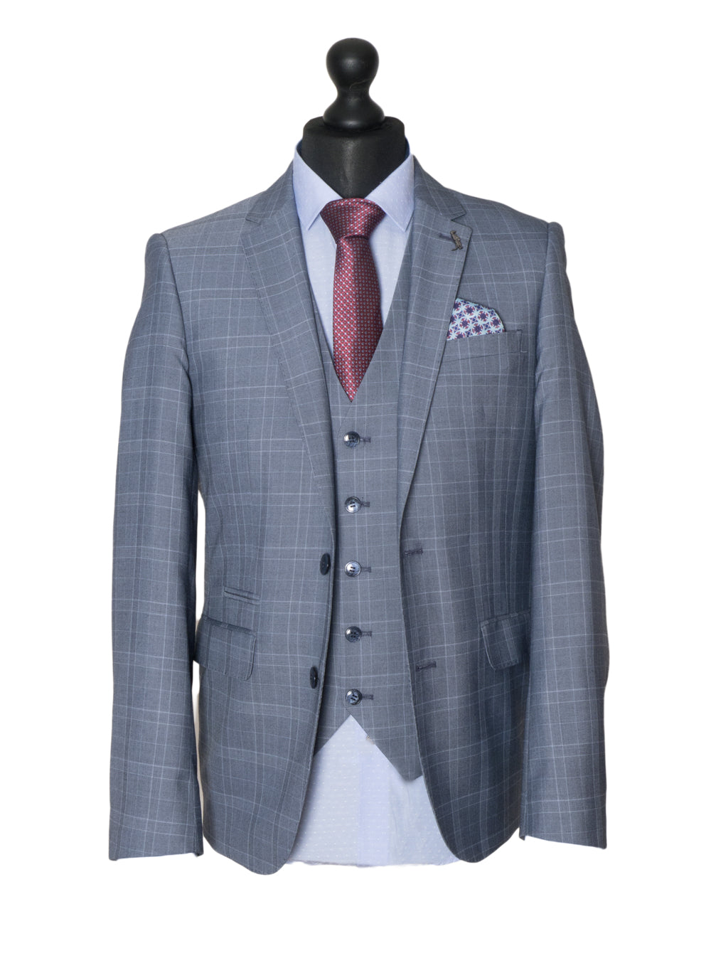 Men's Tapered Check Suit By 6Th Sense Global Designs - Spirit Clothing