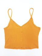 Tally Weijl Cropped Yellow Vest Top YELLOW front view