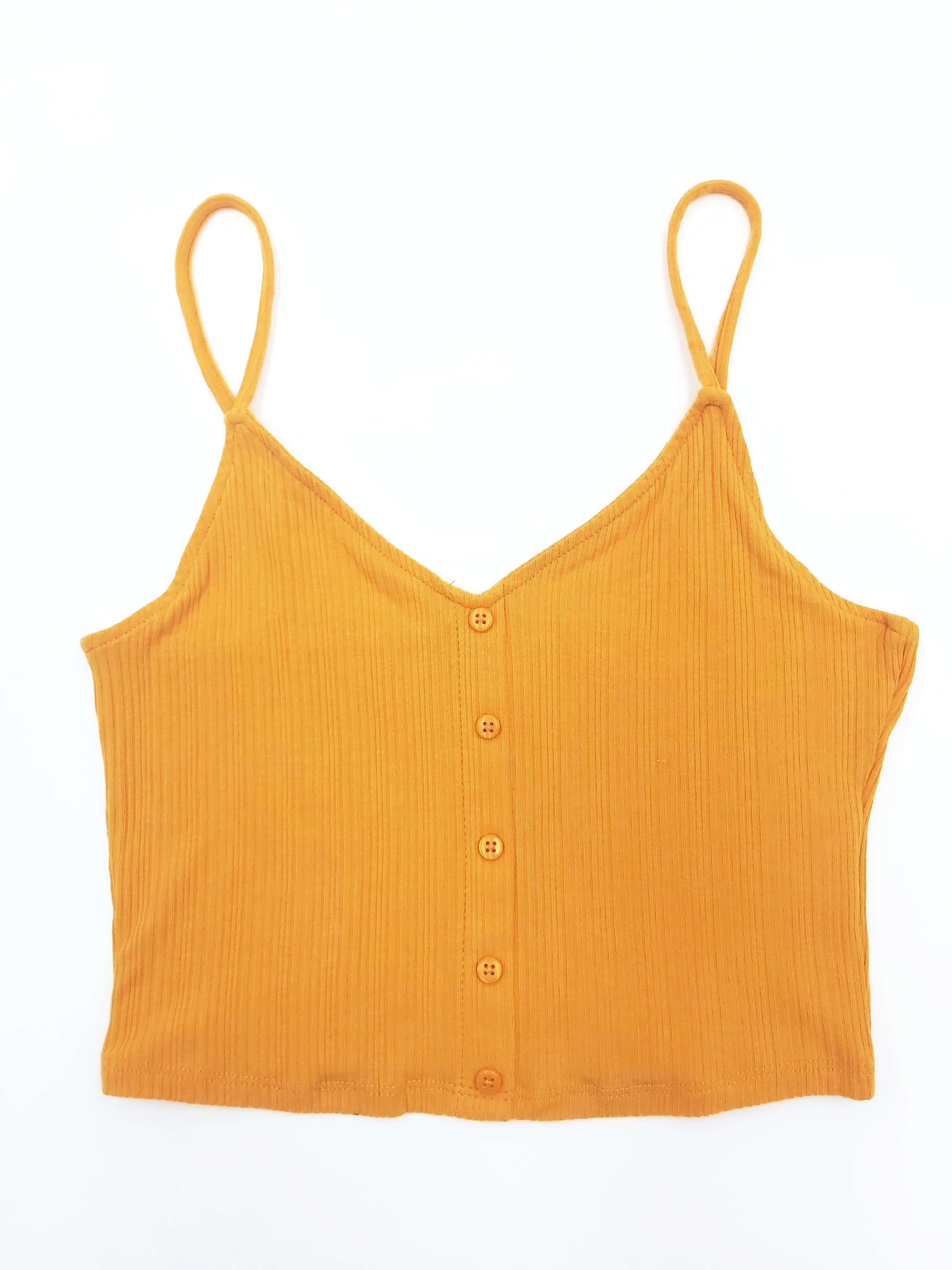 Tally Weijl Cropped Yellow Vest Top YELLOW front view
