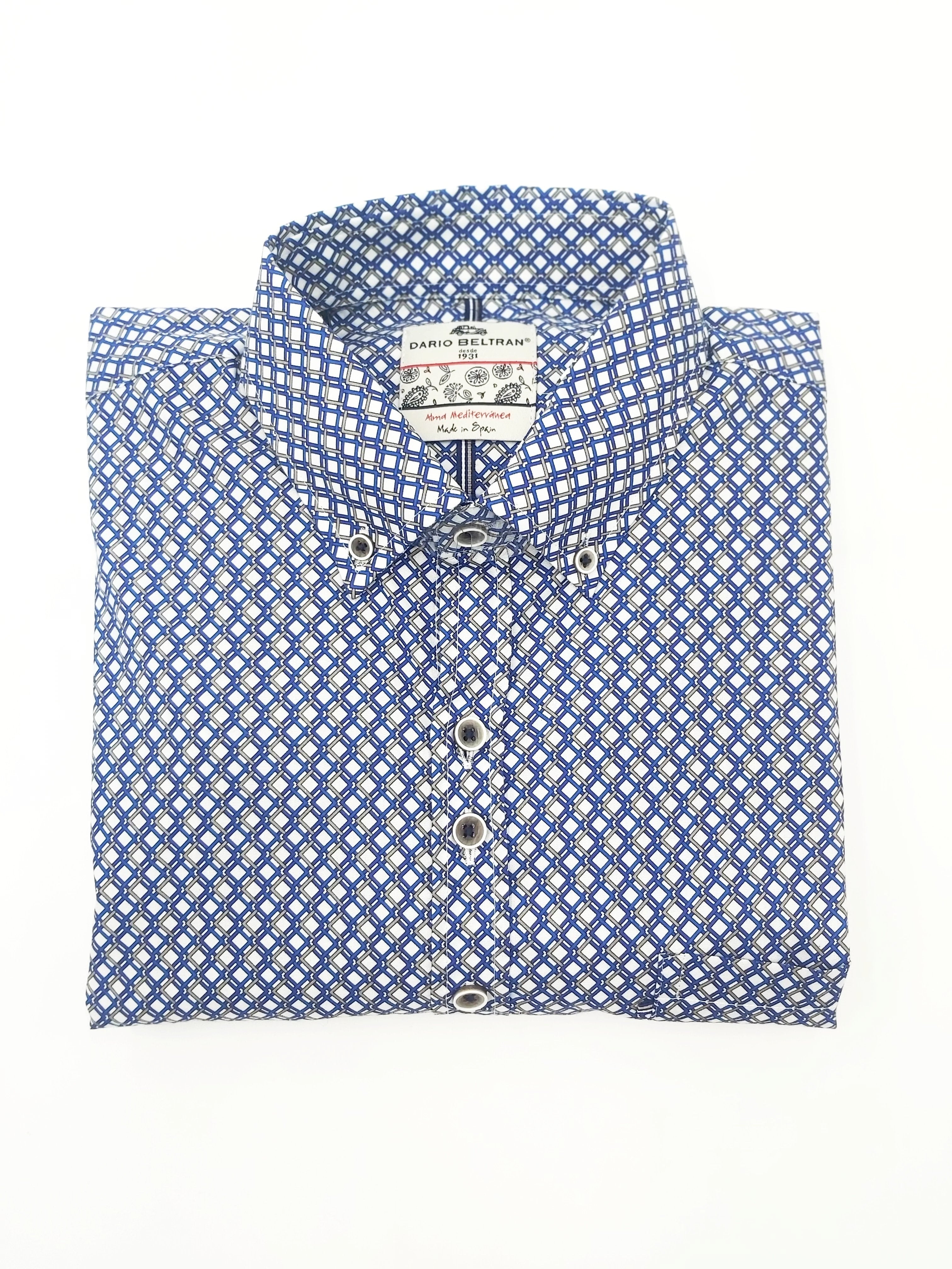 ALYN Blue/Tan Regular Fit Shirt