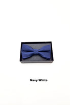 Zazzi Boyswear Zazzi Polka Boys Boxed Bowtie & Pocket Square Navy White detail view