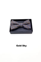 Zazzi Boyswear Zazzi Pattern Boys Boxed Bowtie & Pocket Square Navy White detail view