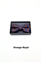 Zazzi Boyswear Zazzi Pattern Boys Boxed Bowtie & Pocket Square Navy White side view