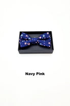 Zazzi Boyswear Zazzi Pattern Boys Boxed Bowtie & Pocket Square Navy White alternate view