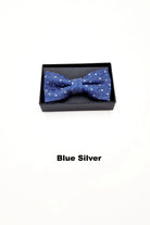 Zazzi Boyswear Zazzi Pattern Boys Boxed Bowtie & Pocket Square Navy White close up view