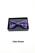 Zazzi Boyswear Zazzi Pattern Boys Boxed Bowtie & Pocket Square Navy White model back view