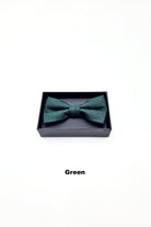 Zazzi Boyswear Zazzi Boxed Grain Boys Bow & Pocket Square Green front view