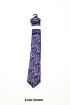 Zazzi Boyswear Zazzi Pattern Kid Boys Tie & Pocket Square Blue Pink back view