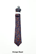 Zazzi Boyswear Zazzi Pattern Kid Boys Tie & Pocket Square Blue Pink full front view