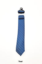 Zazzi Boyswear Zazzi Grain Kid Boys Tie & Pocket Square Teal front view