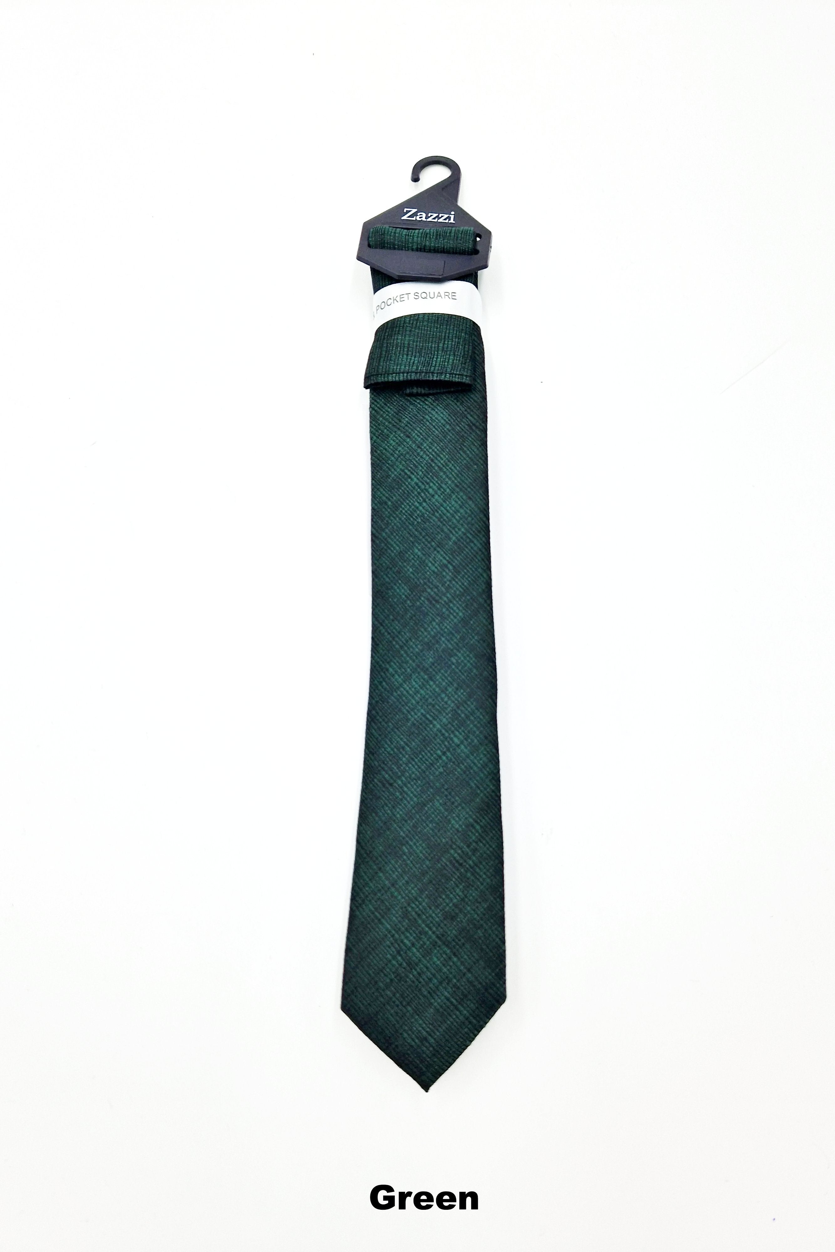 Zazzi Boyswear Zazzi Grain Kid Boys Tie & Pocket Square Teal back view