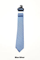 Zazzi Boyswear Zazzi Grain Kid Boys Tie & Pocket Square Teal model back view