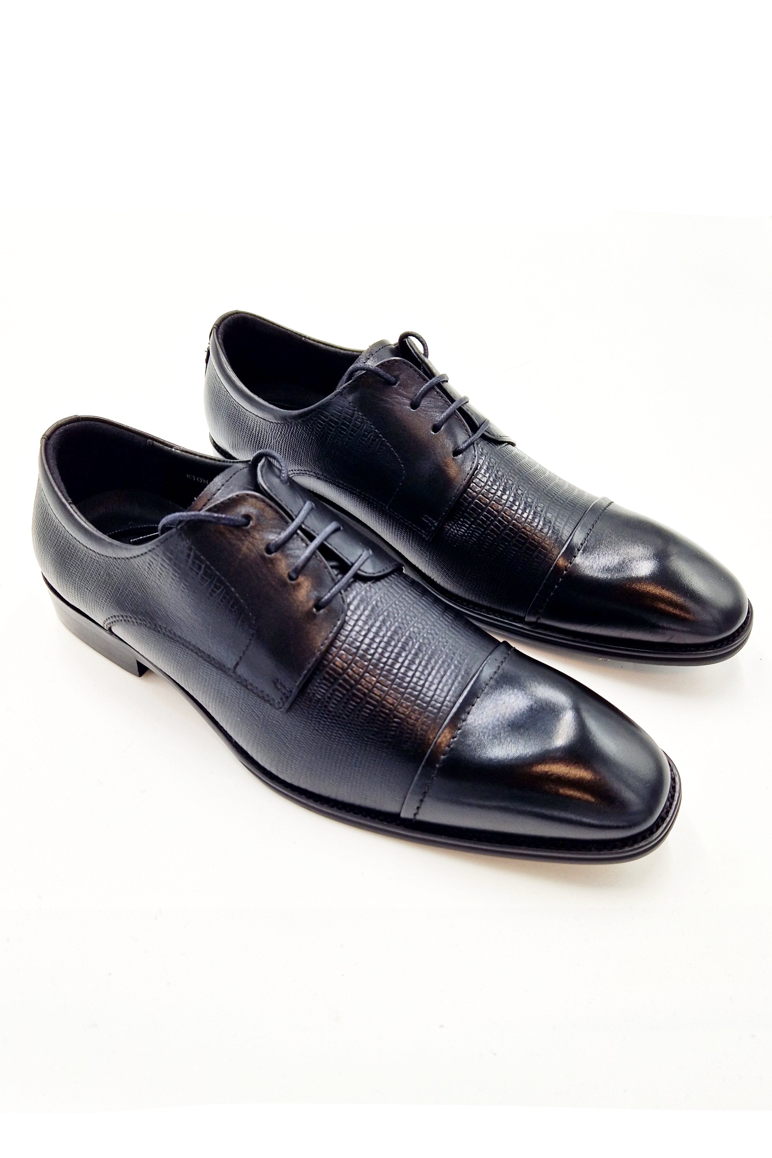 Eton Mens Formal Shoe Black Leather by 6th Sense