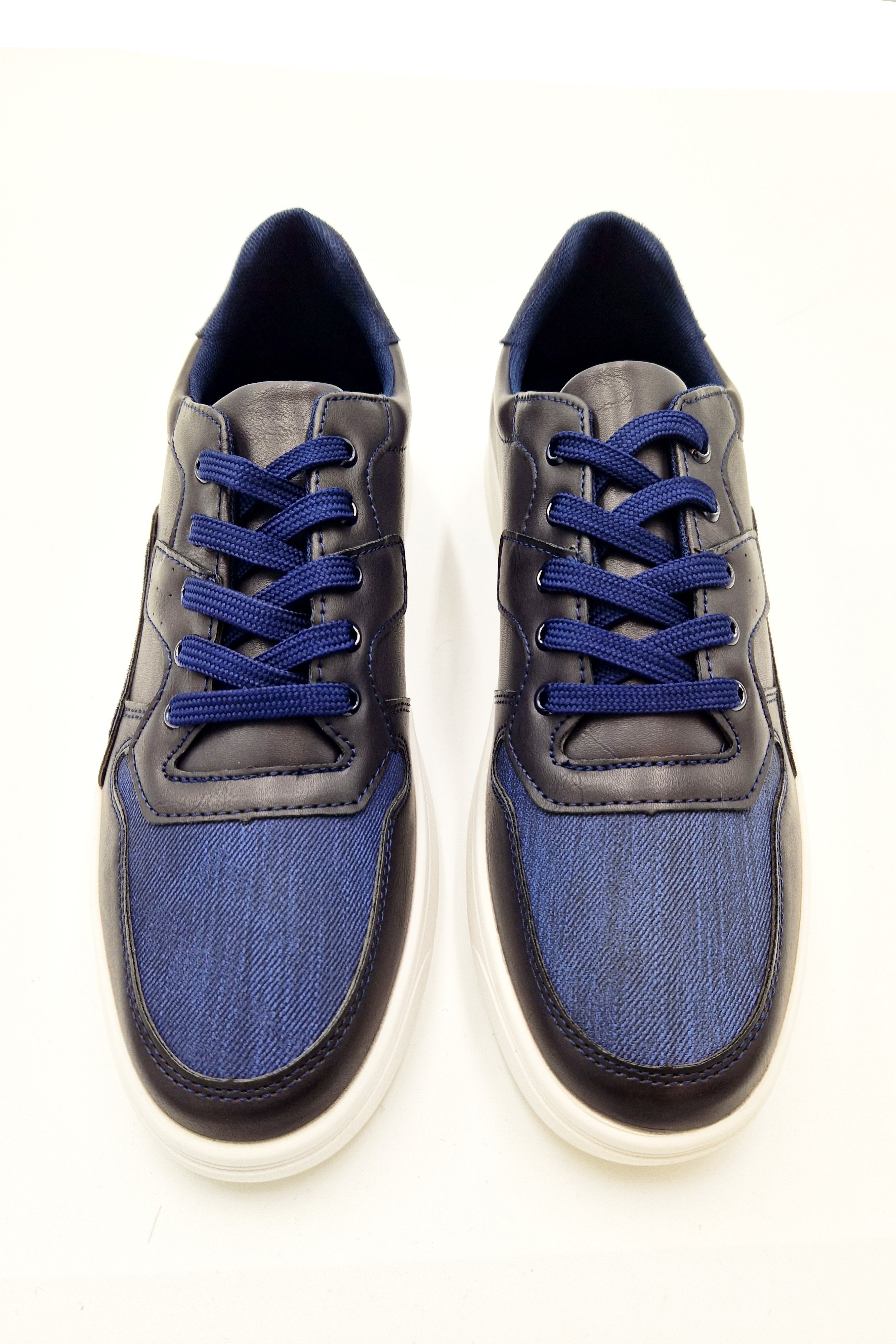 6TH SENSE Mens Gorse Navy Shoe Navy model front view