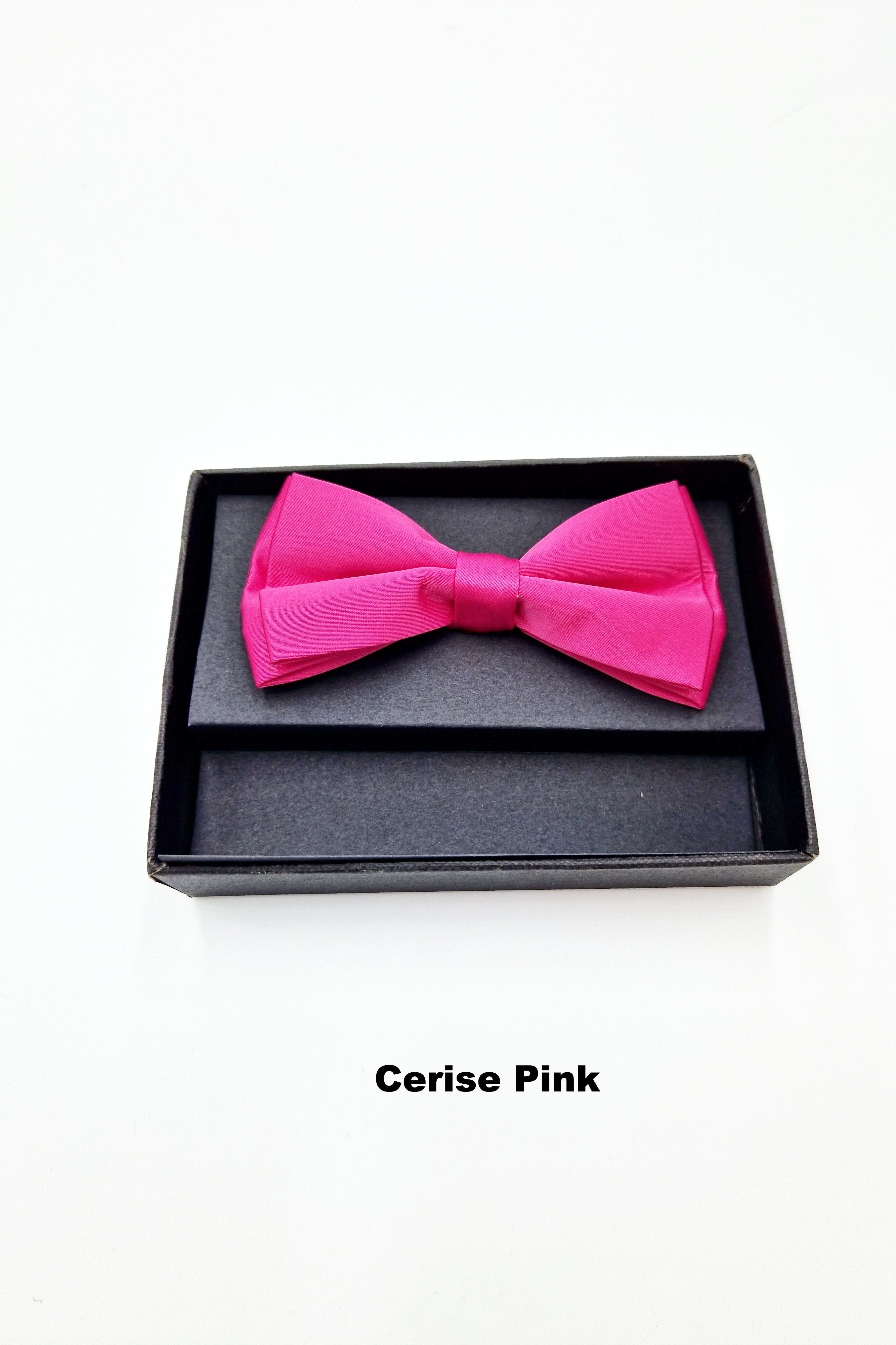 Mens Pre Tied Bow cerise pink