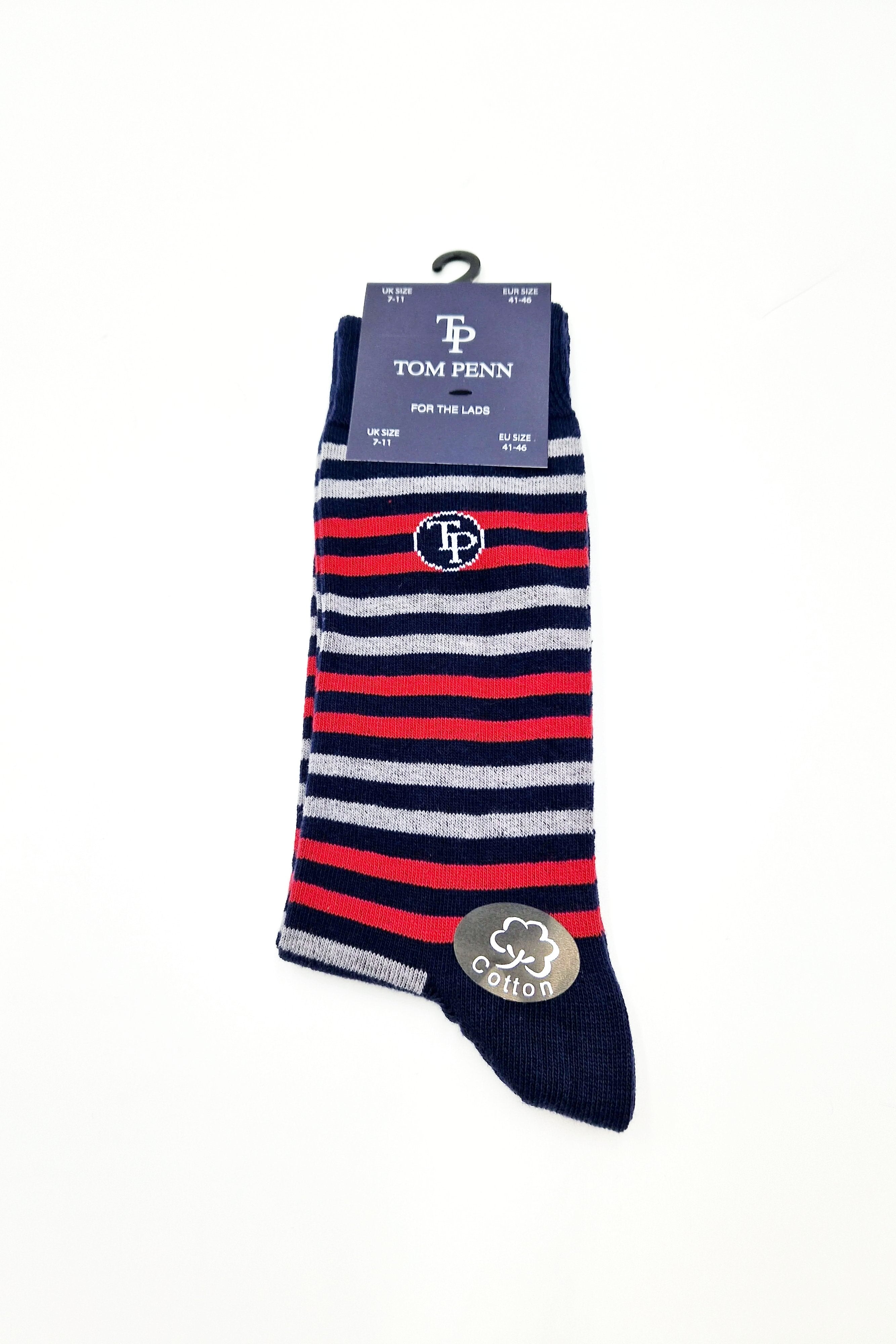 tom penn Tom Penn Multi Colour Stripe Mens Socks multi front view