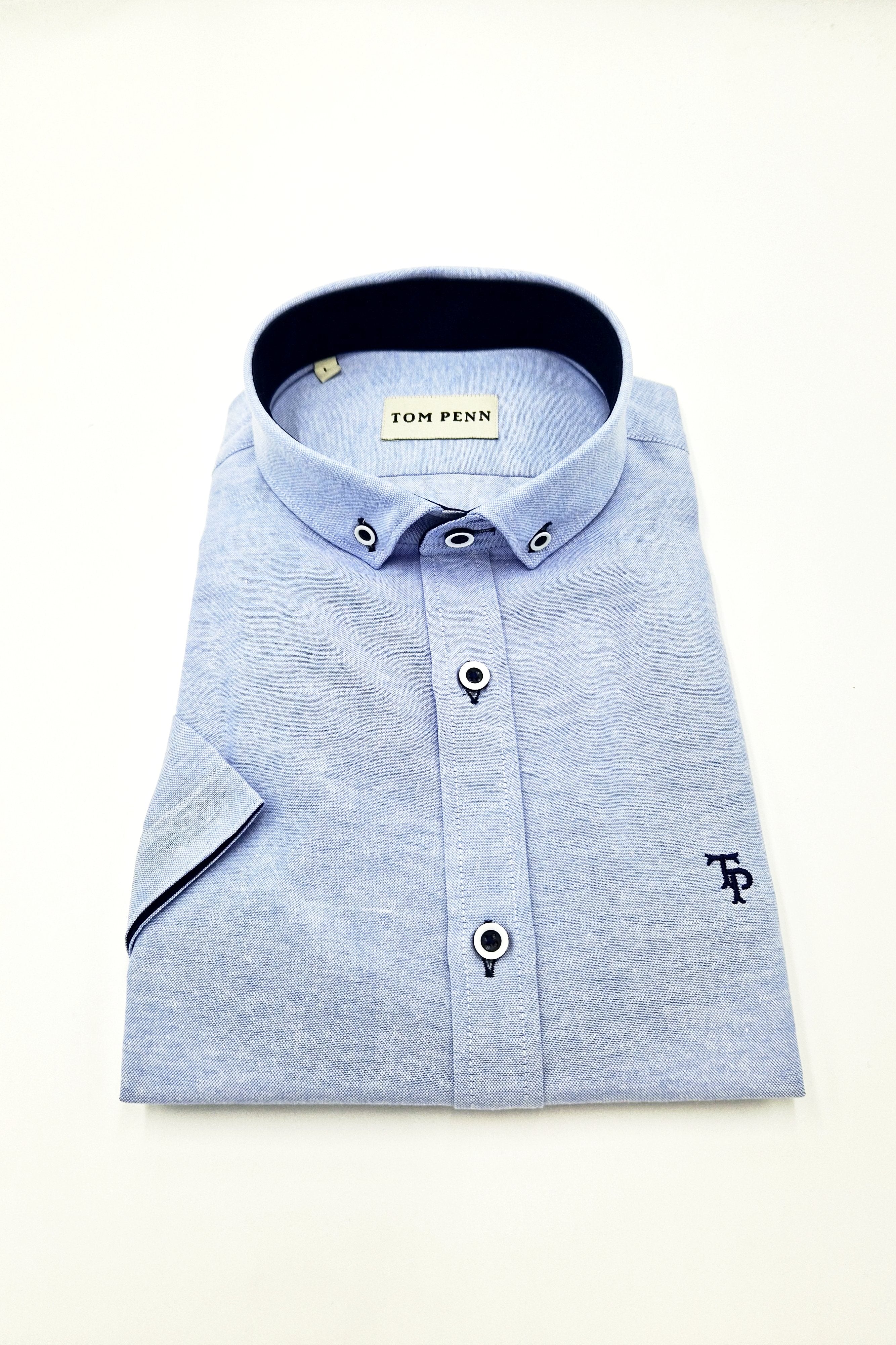Short Sleeve Oxford Blue Shirt