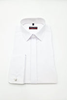 Marvelis White Hidden Placket Long Sleeve Shirt White front view
