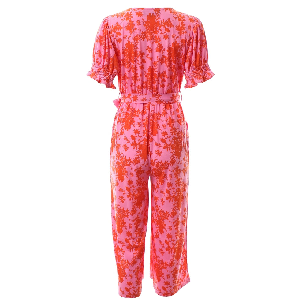 Carly Pink and Orange Jumpsuit - Full View