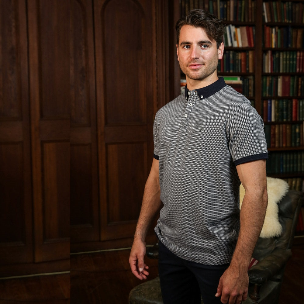 Reece Short Sleeve Navy Polo