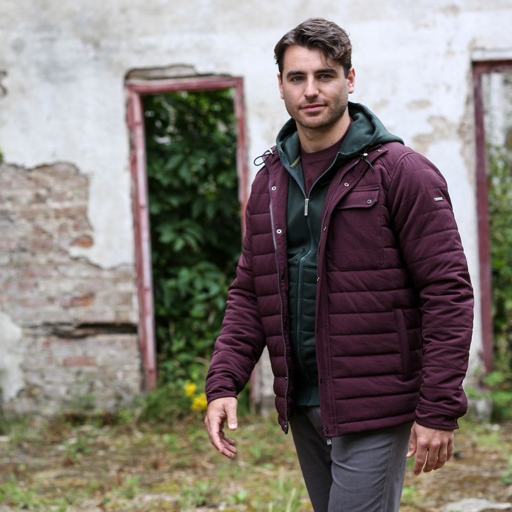 Kenrow Menswear Hugh Burgundy Kenrow Jacket Burgundy model front view